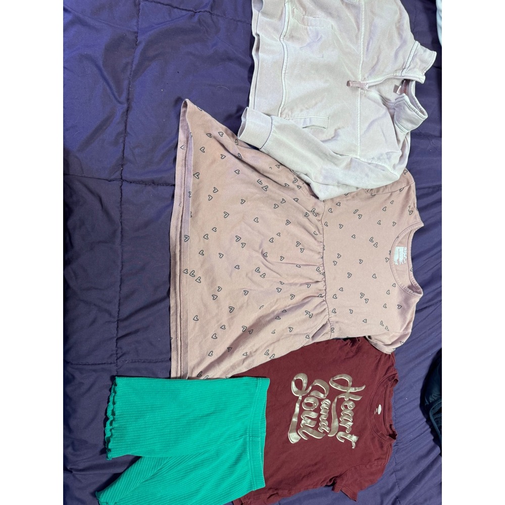 Girls Clothing Bundle Cat & Jack Dress Sweatshirt Old Navy Tee Shorts Size 6/7